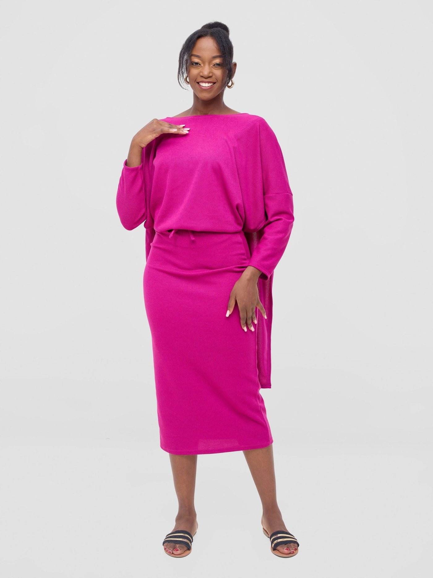Vivo Safa Sweater - Fuschia - Shopzetu