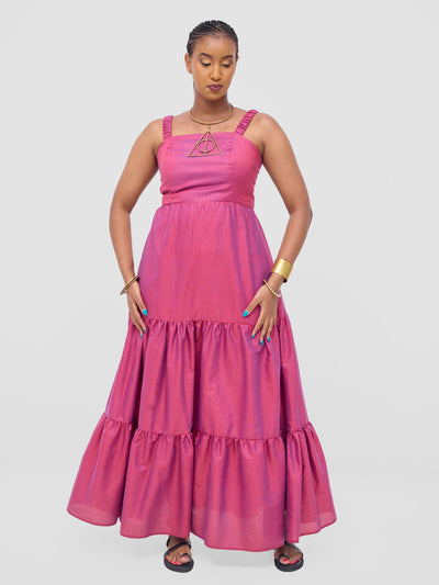 Safari by Vivo  Kikoy Tie Back Maxi Dress - Maroon