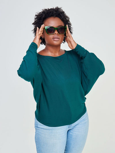 Vivo Bana Batwing Top - Dark Green - Shopzetu