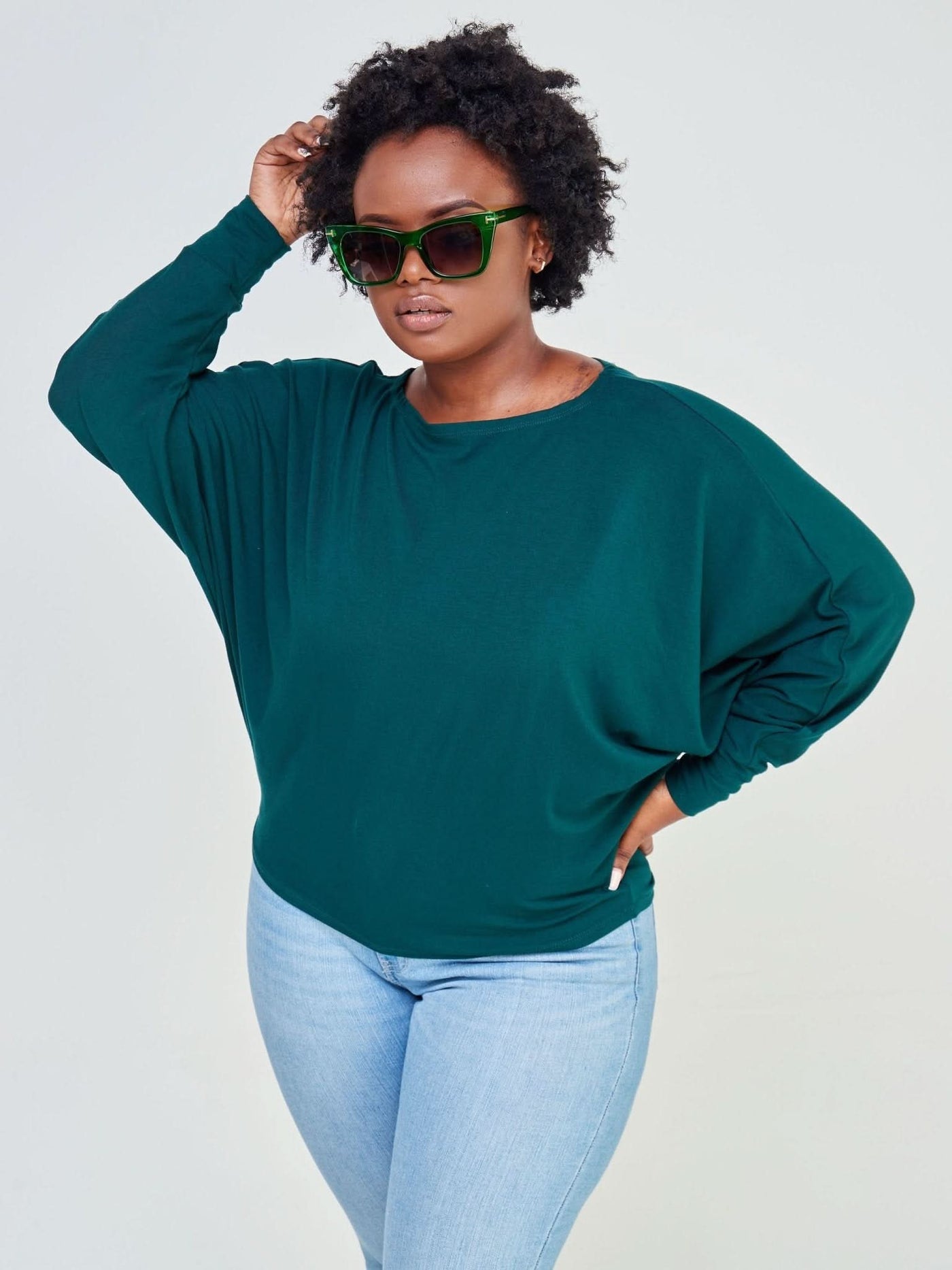 Vivo Bana Batwing Top - Dark Green - Shopzetu