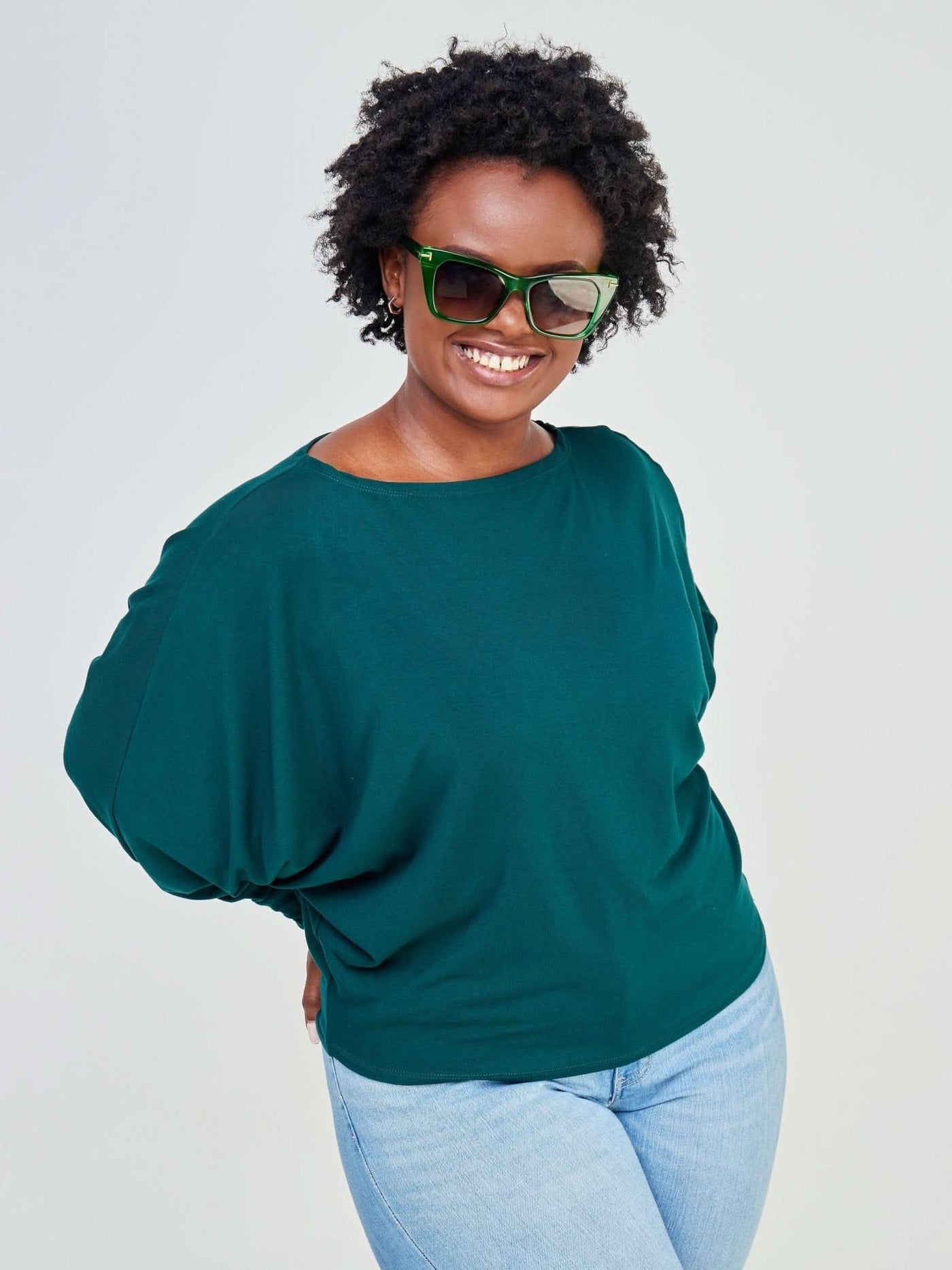 Vivo Bana Batwing Top - Dark Green - Shopzetu