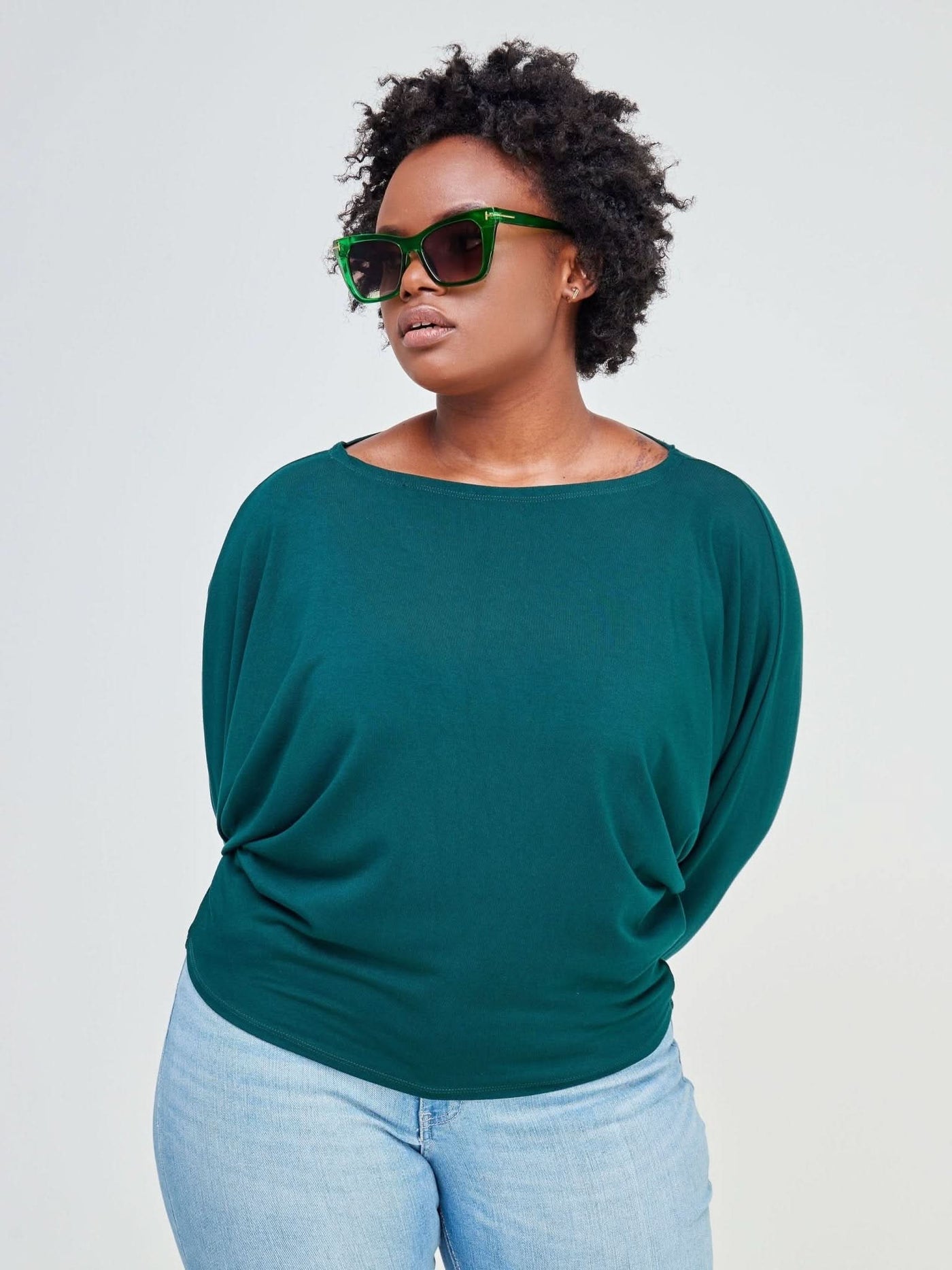 Vivo Bana Batwing Top - Dark Green - Shopzetu