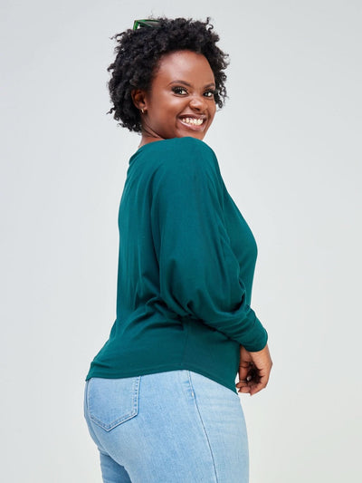 Vivo Bana Batwing Top - Dark Green - Shopzetu