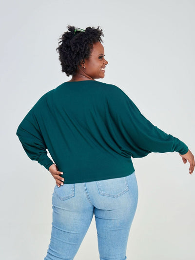 Vivo Bana Batwing Top - Dark Green - Shopzetu