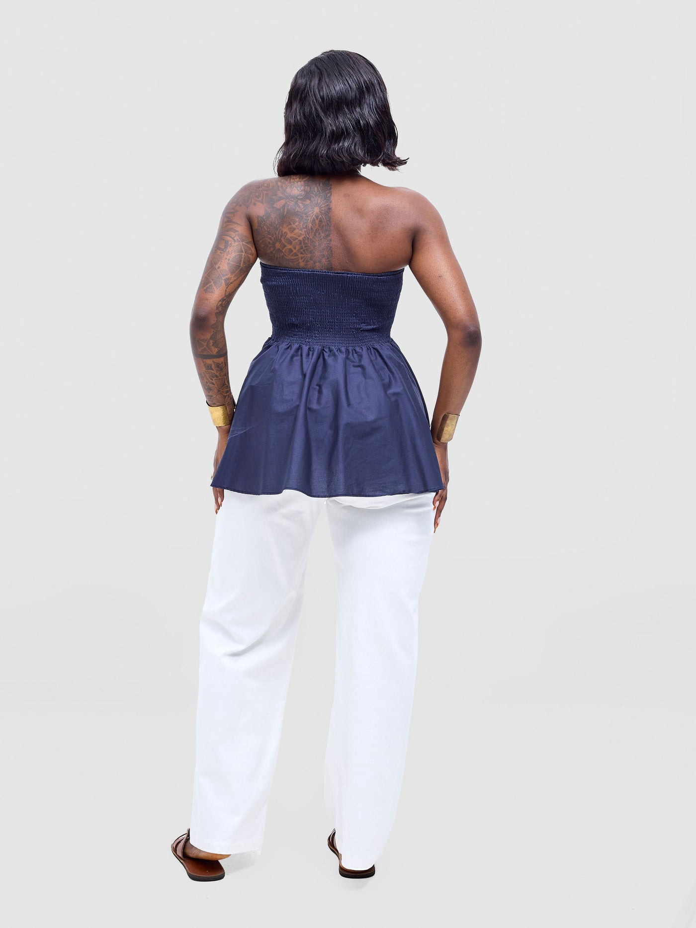 Safari by Vivo  Tiwa Shirred Top - Navy