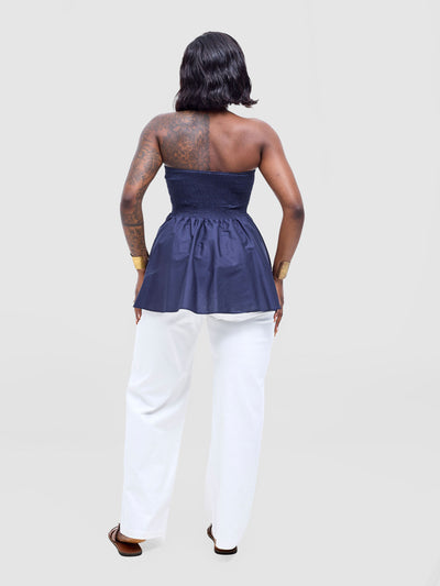 Safari by Vivo  Tiwa Shirred Top - Navy