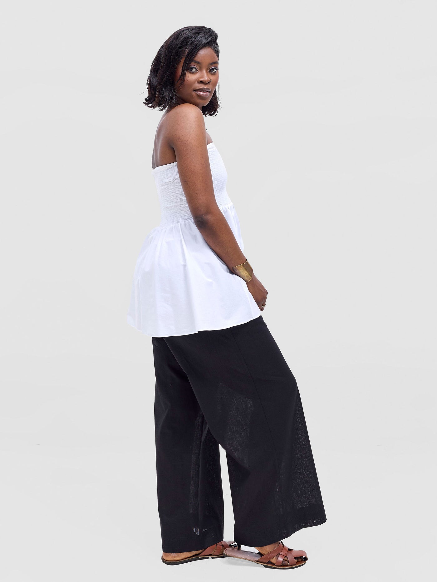 Safari by Vivo  Tiwa Shirred Top - White