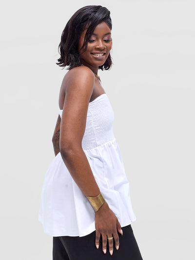 Safari by Vivo  Tiwa Shirred Top - White