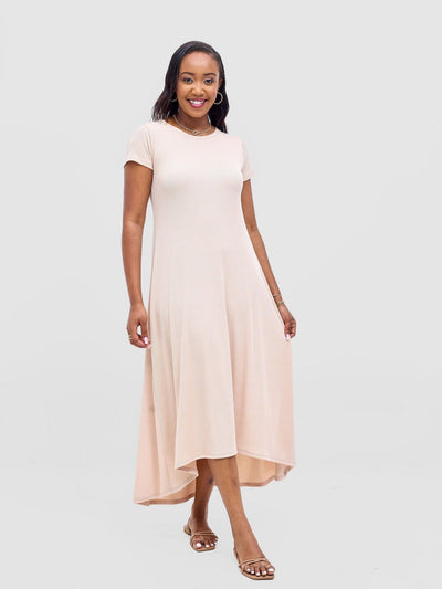 Vivo Rema High Low Maxi Dress - Buttermilk - Shopzetu