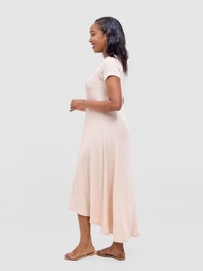 Vivo Rema High Low Maxi Dress - Buttermilk - Shopzetu