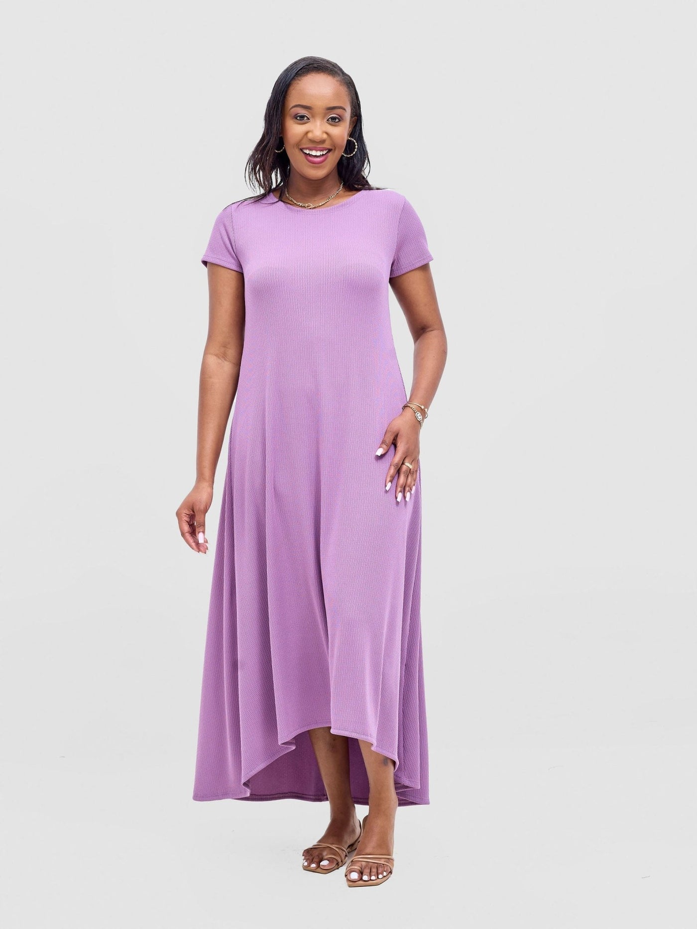 Vivo Rema High Low Maxi Dress - Lilac - Shopzetu