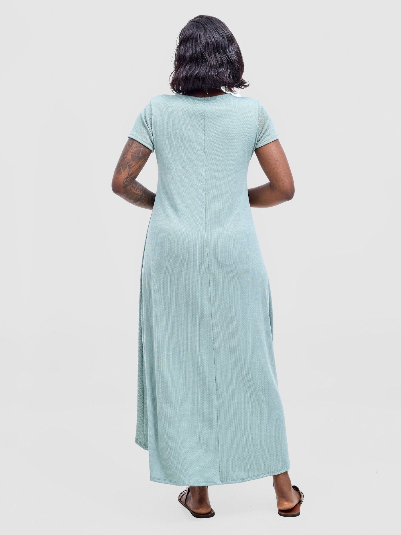 Vivo Rema High Low Maxi Dress - Sage - Shopzetu