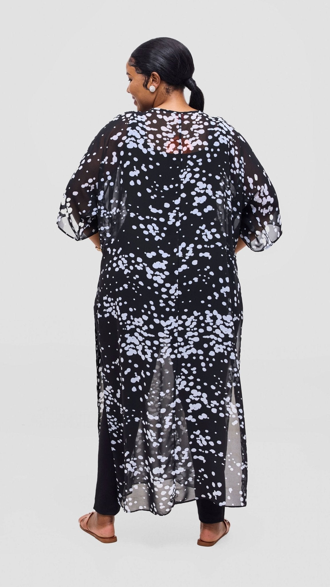 Vivo Lani Maxi Top - Black / White Print - Shopzetu