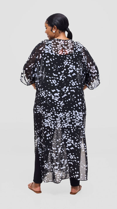 Vivo Lani Maxi Top - Black / White Print - Shopzetu