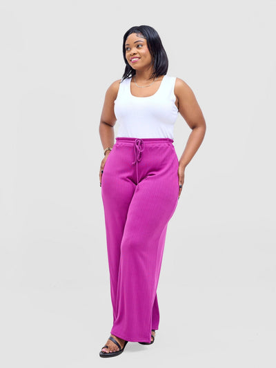Vivo Rema Drawstring Pants - Magenta - Shopzetu