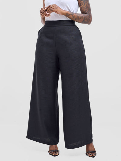 Vivo Analo Wide Leg Pants - Black - Shopzetu