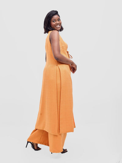 Vivo Analo Sleeveless Tie Kimono - Orange - Shopzetu