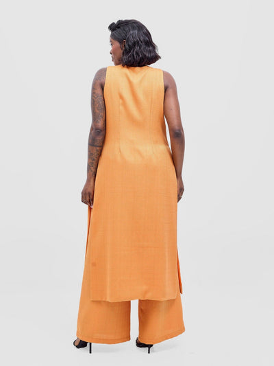 Vivo Analo Sleeveless Tie Kimono - Orange - Shopzetu