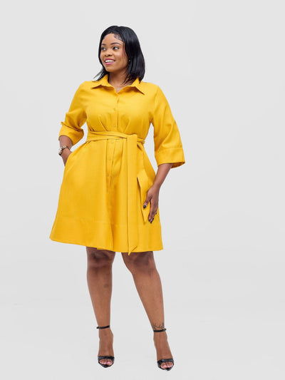 Vivo Analo Front Placket Coat - Mustard - Shopzetu