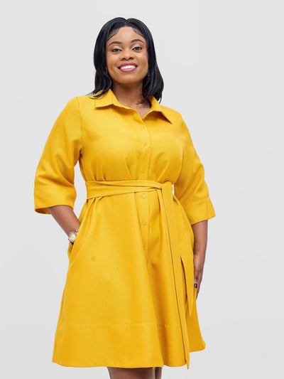Vivo Analo Front Placket Coat - Mustard - Shopzetu