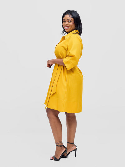 Vivo Analo Front Placket Coat - Mustard