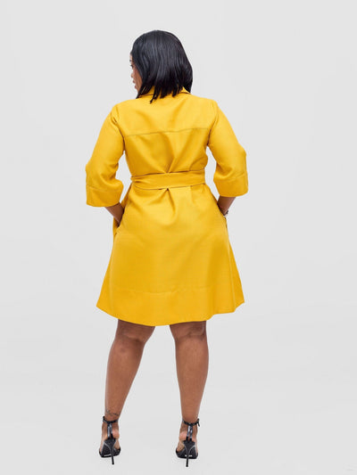 Vivo Analo Front Placket Coat - Mustard - Shopzetu