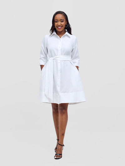 Vivo Analo Front Placket Coat - White - Shopzetu