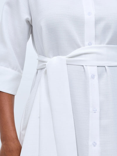 Vivo Analo Front Placket Coat - White - Shopzetu