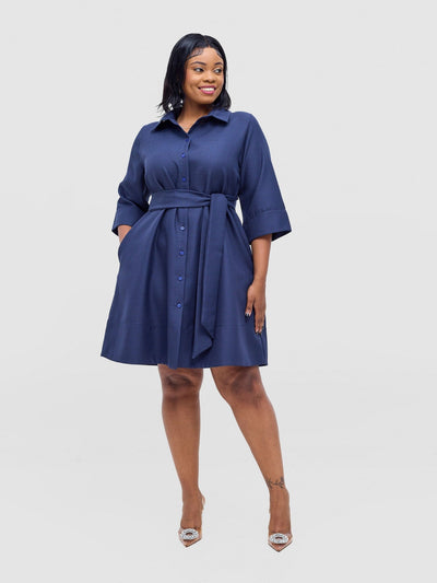 Vivo Analo Front Placket Coat - Navy - Shopzetu