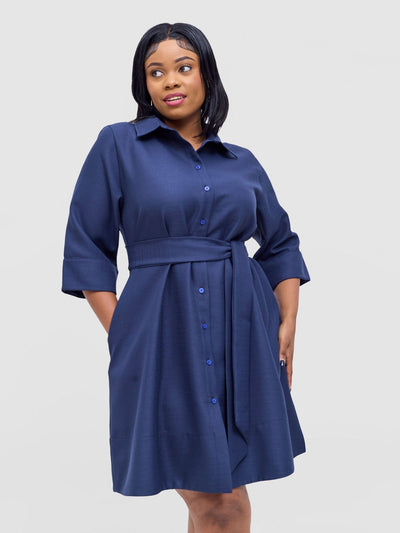 Vivo Analo Front Placket Coat - Navy - Shopzetu
