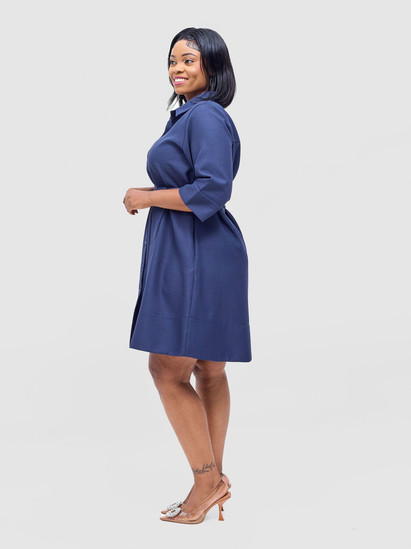 Vivo Analo Front Placket Coat - Navy