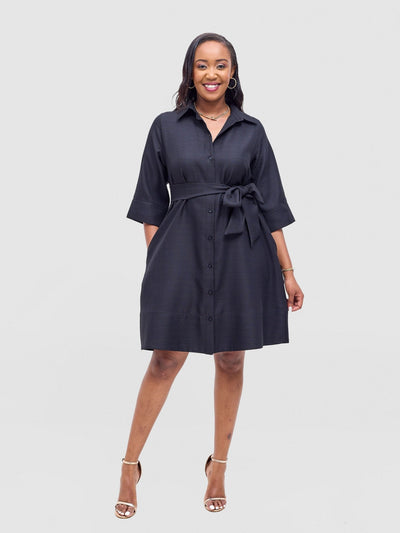 Vivo Analo Front Placket Coat - Black - Shopzetu