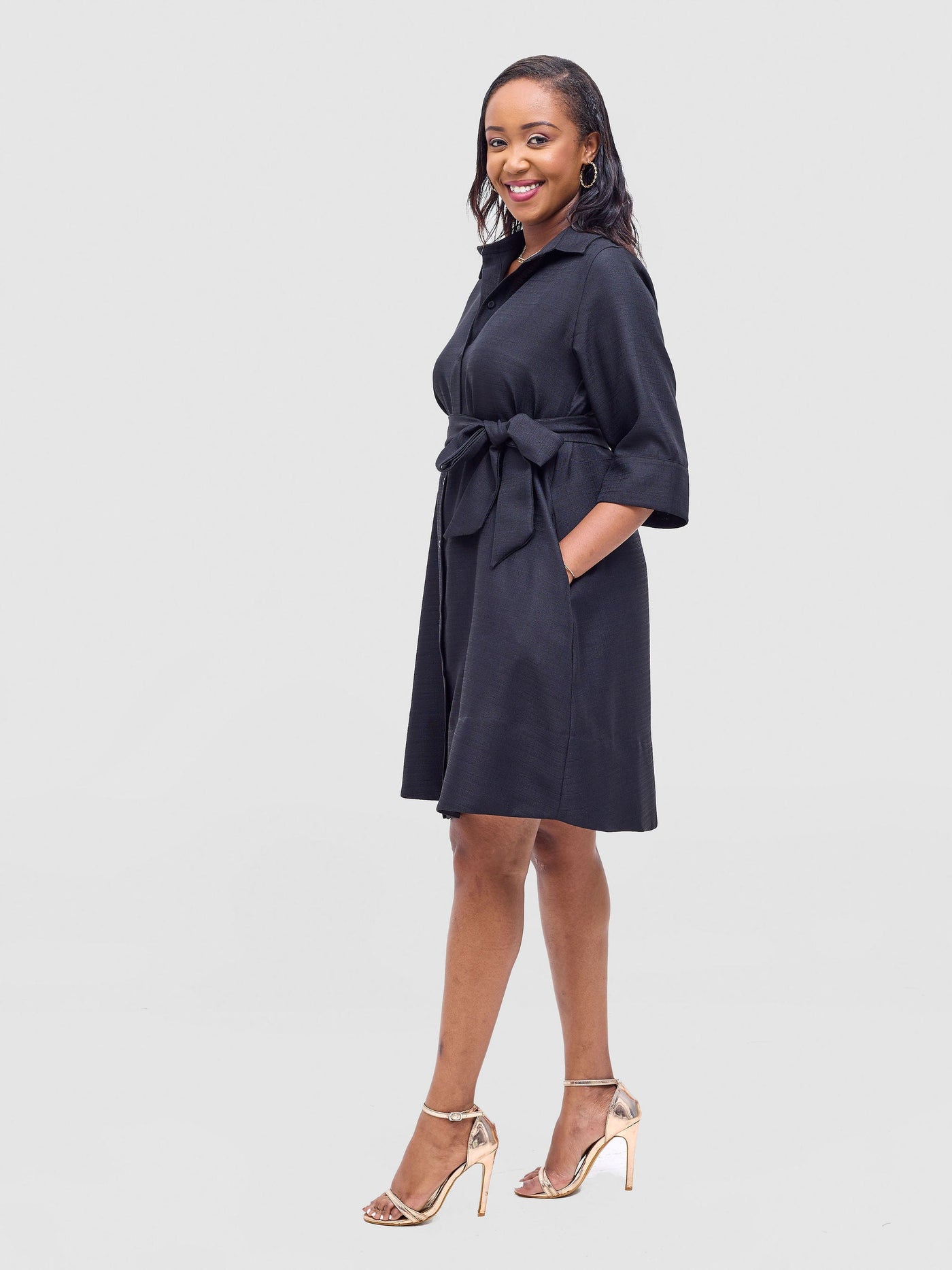 Vivo Analo Front Placket Coat - Black