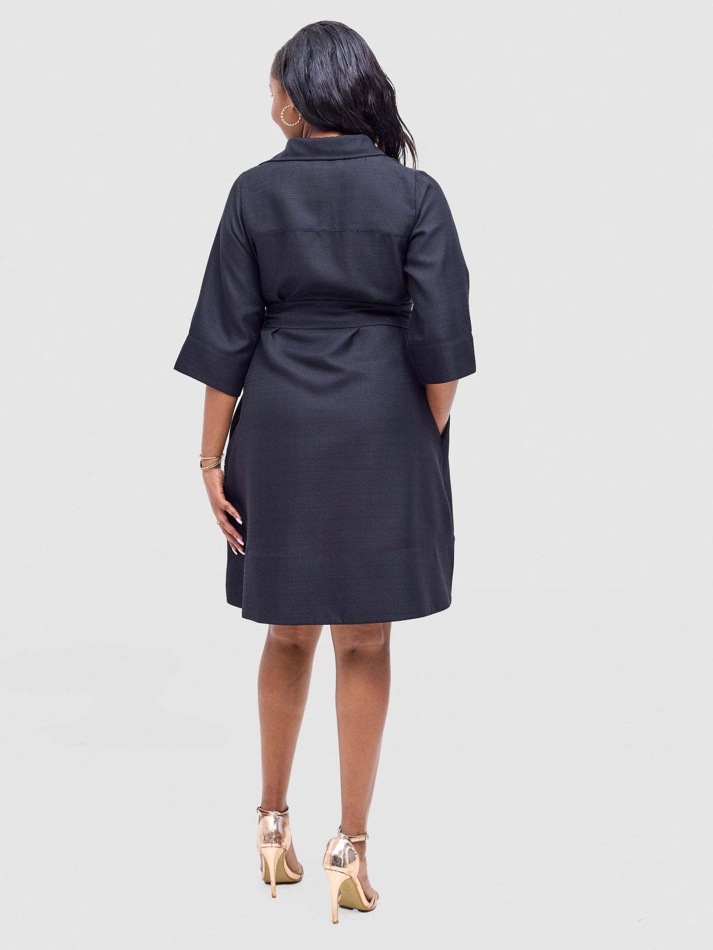 Vivo Analo Front Placket Coat - Black - Shopzetu