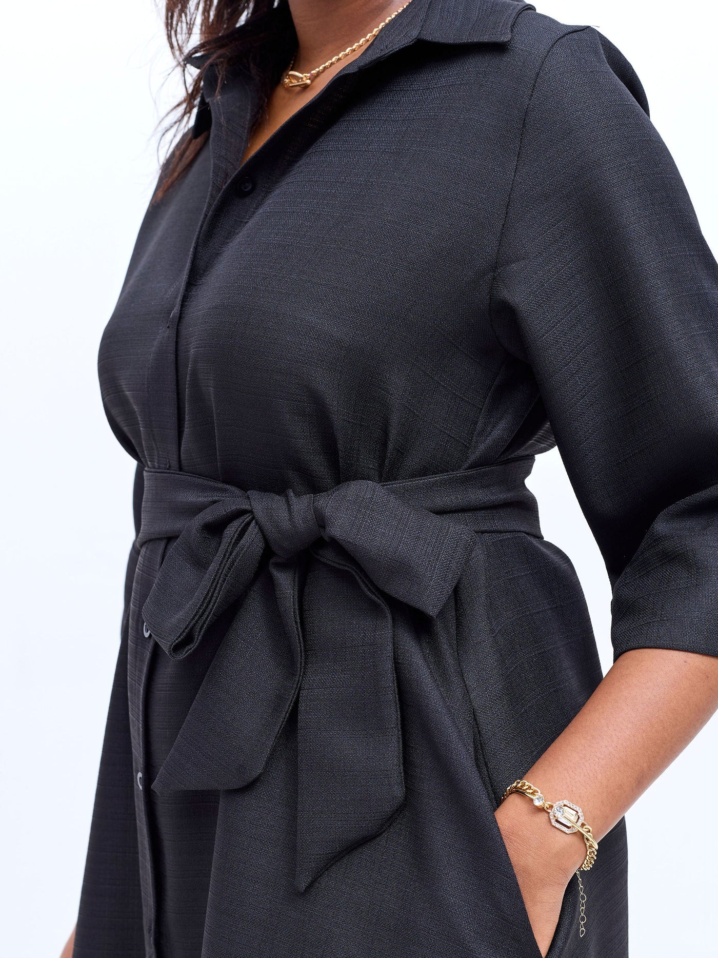 Vivo Analo Front Placket Coat - Black