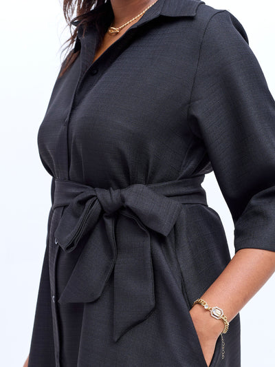 Vivo Analo Front Placket Coat - Black
