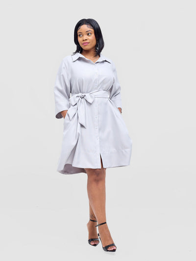 Vivo Analo Front Placket Coat - Grey - Shopzetu