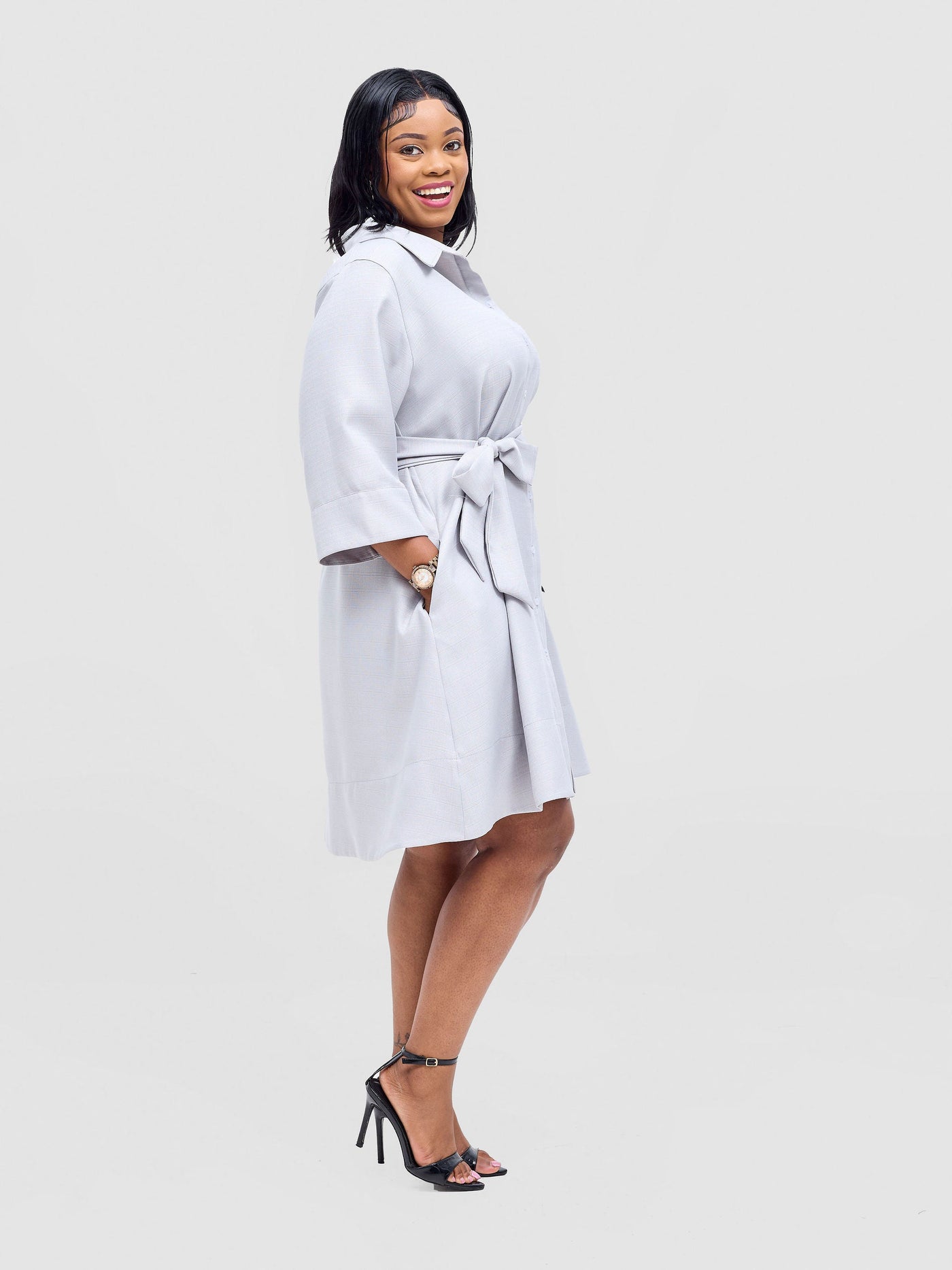 Vivo Analo Front Placket Coat - Grey