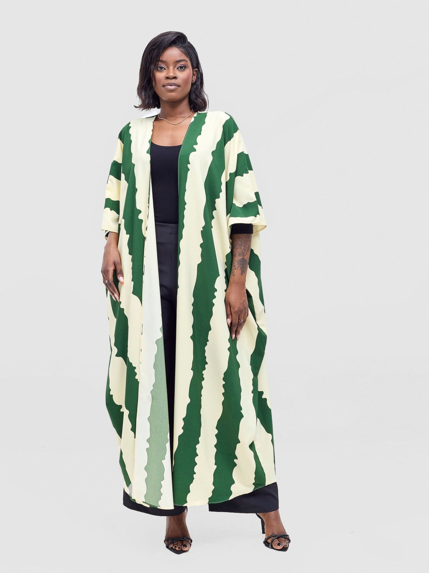 Vivo Ayla Maxi Kimono - Hunters / Cream Yla Print - Shopzetu