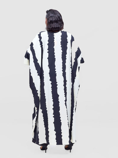 Vivo Ayla Maxi Kimono - Black / Cream Yla Print - Shopzetu