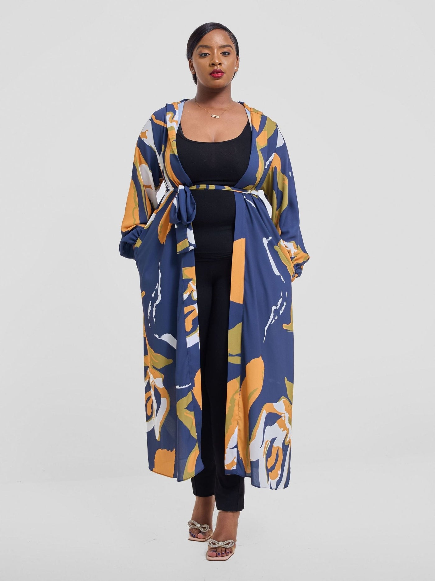 Vivo Kelemi 4.0 Kimono - Navy / Mustard Nashe Print - Shopzetu