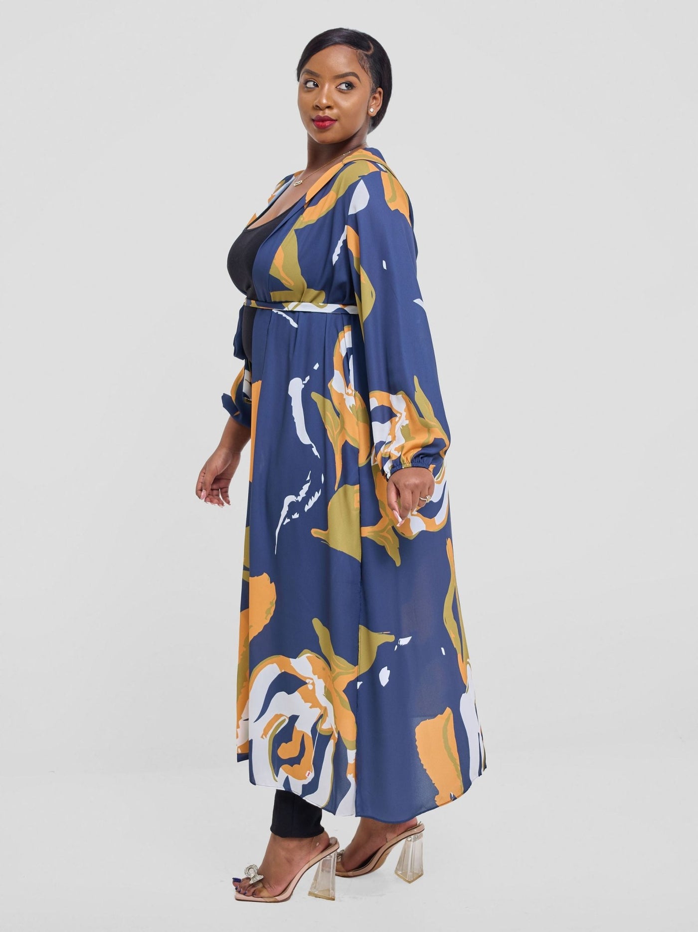 Vivo Kelemi 4.0 Kimono - Navy / Mustard Nashe Print - Shopzetu