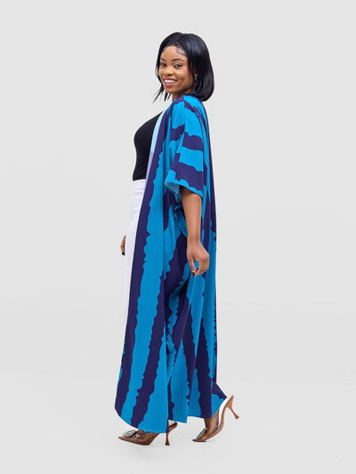 Vivo Ayla Maxi Kimono - Navy / Teal Yla Print - Shopzetu