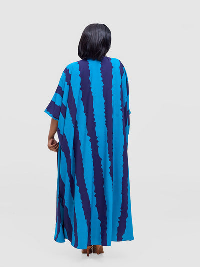 Vivo Ayla Maxi Kimono - Navy / Teal Yla Print