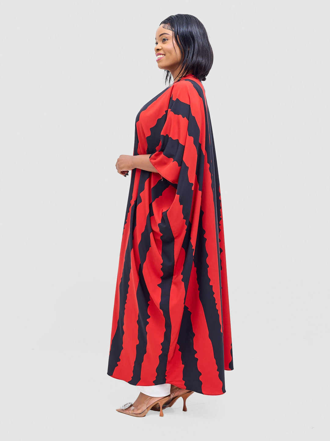 Vivo Ayla Maxi Kimono - Red / Black Yla Print