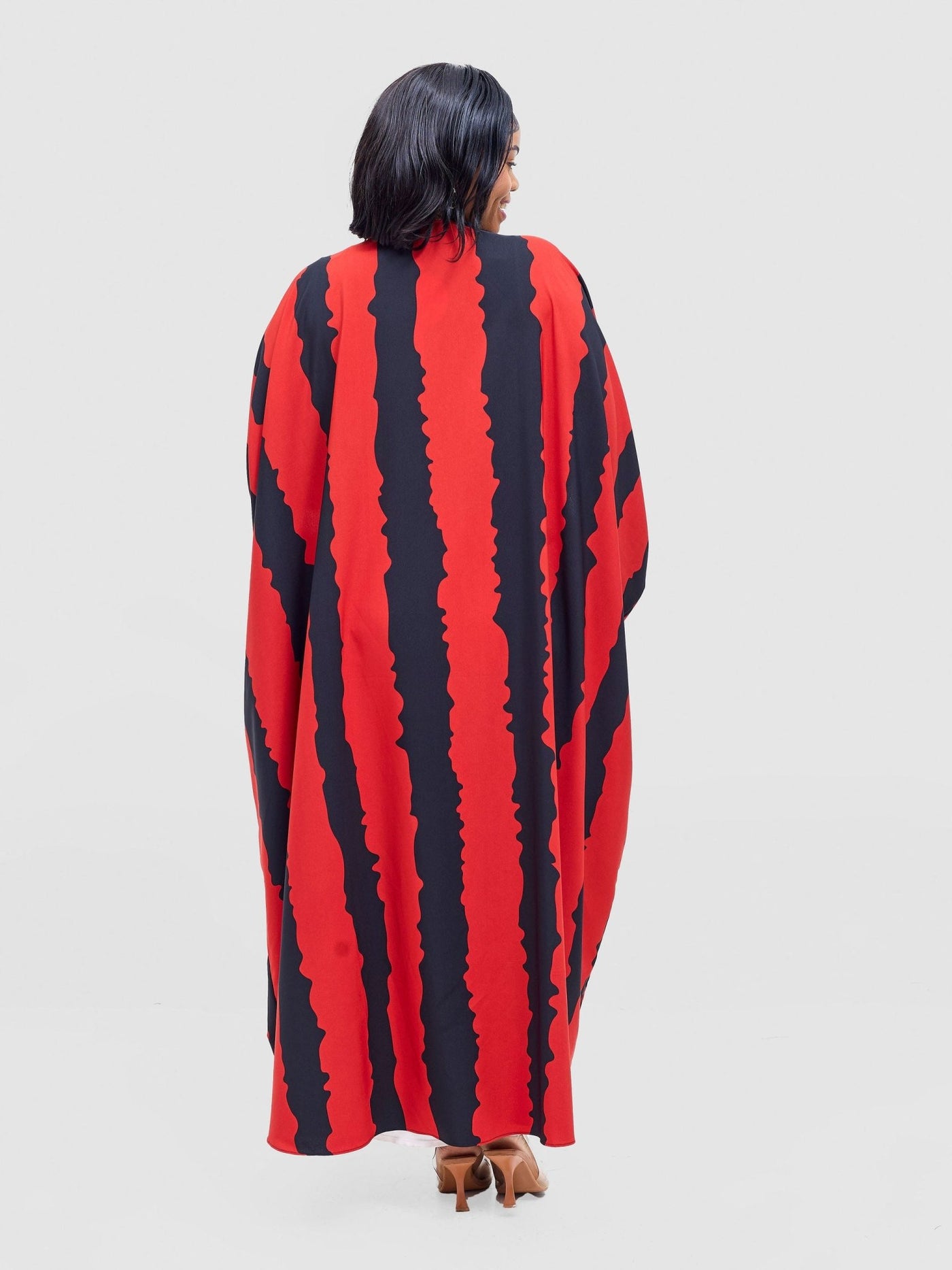 Vivo Ayla Maxi Kimono - Red / Black Yla Print - Shopzetu
