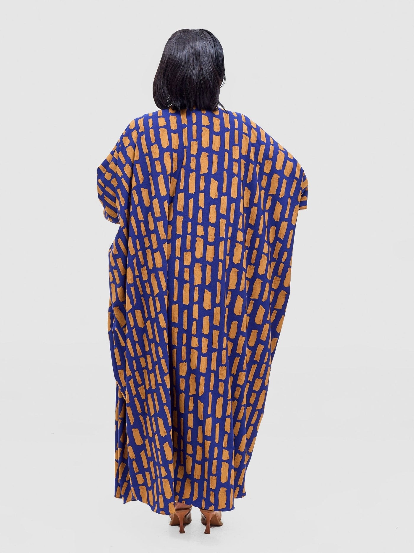 Vivo Ayla Maxi Kimono - Navy / Brown Alya Print - Shopzetu