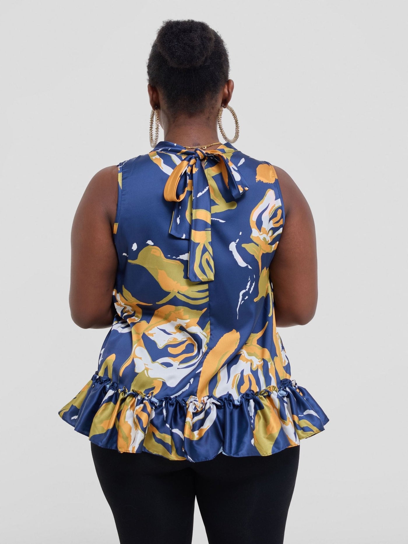 Vivo Kelemi 4.0 Sleeveless Top - Navy / Mustard Nashe Print - Shopzetu