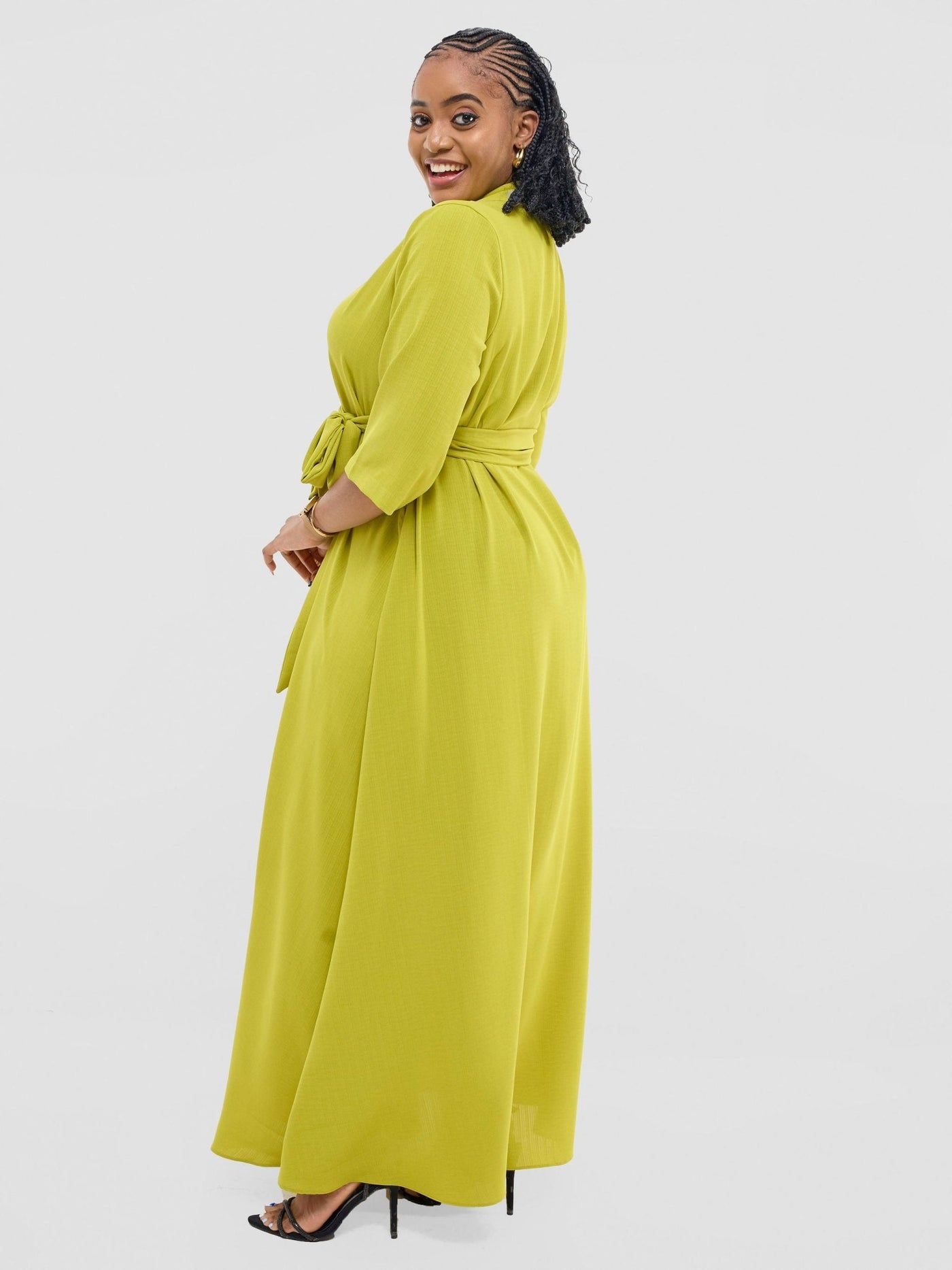 Vivo Yumi Maxi Shirt Dress - Olive - Shopzetu