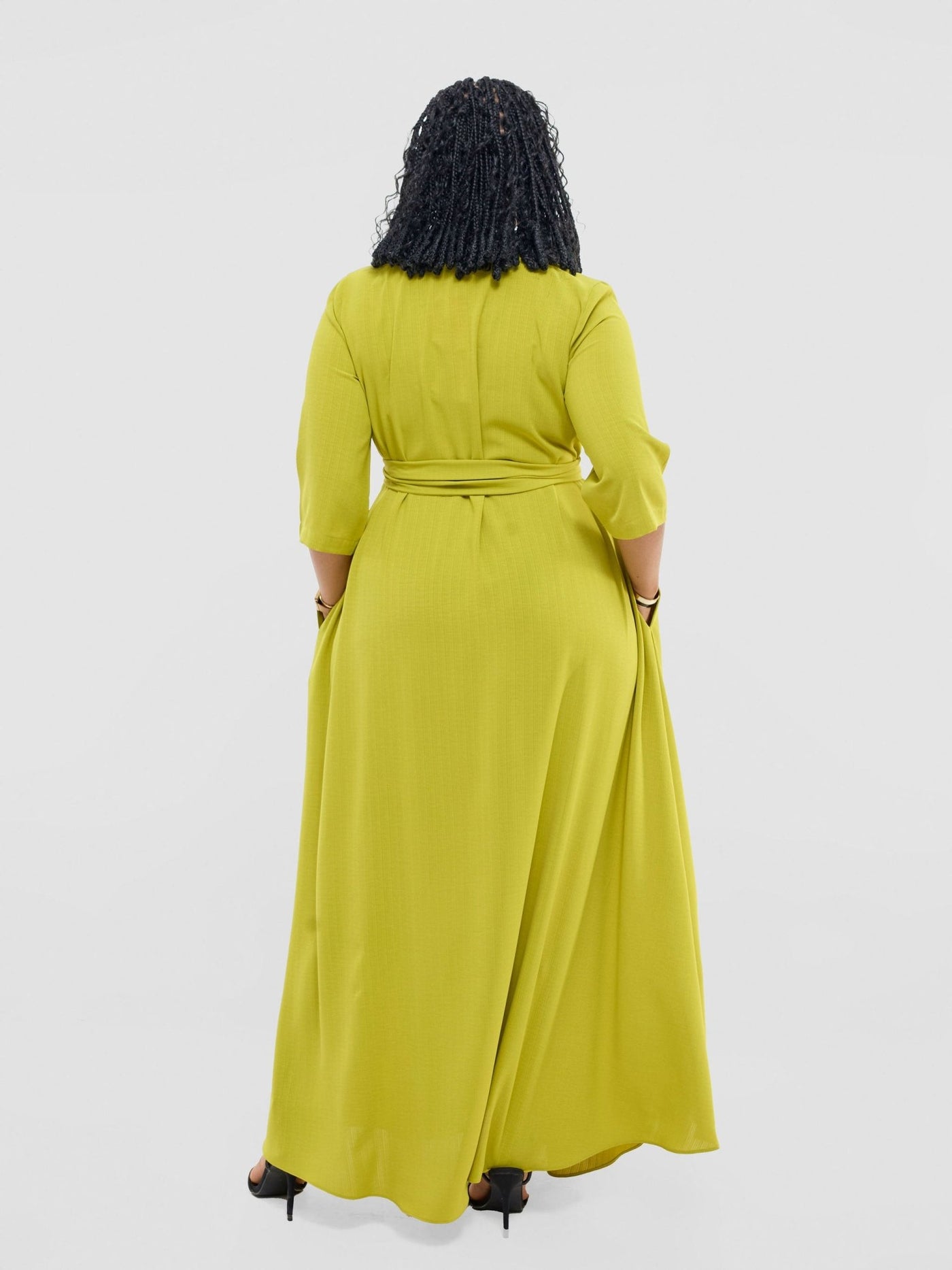 Vivo Yumi Maxi Shirt Dress - Olive - Shopzetu